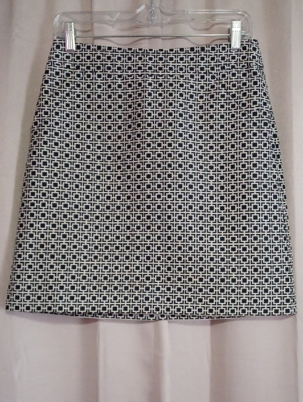 Banana Republic Silk Cotton Blend Geometric Mini Skirt Size 2 Pockets Preppy Mod